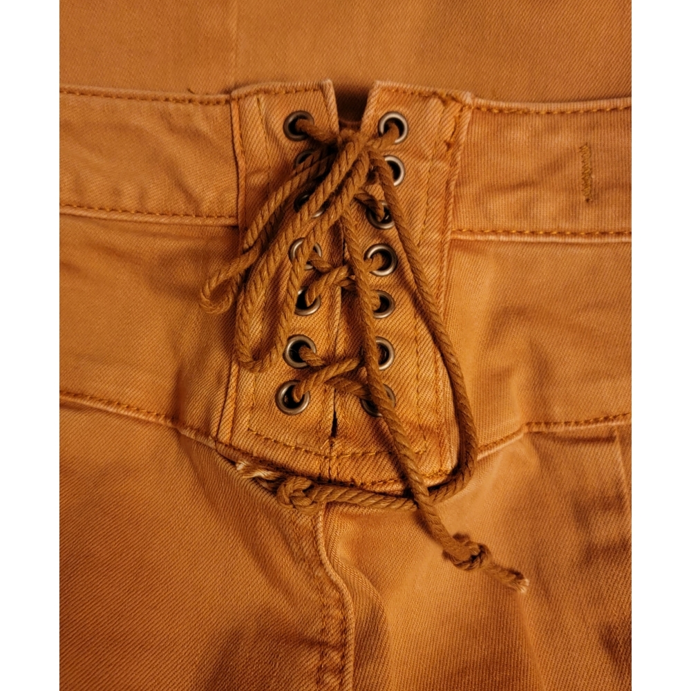 FREE PEOPLE- Super High Lace High Up Flare Jeans - Picture 7 of 7